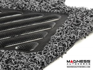 Alfa Romeo Tonale Floor Mats - All Weather - Rubber Woven Carpet - Front Set - Black + Grey 